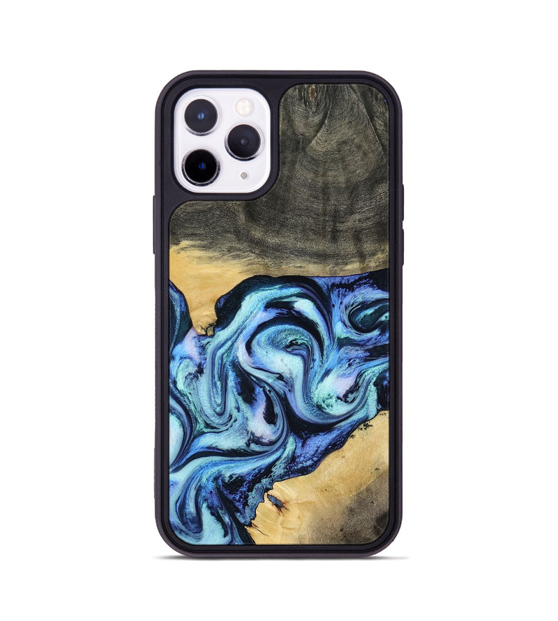 iPhone 11 Pro Wood Phone Case - Shonda (Blue, 787270)