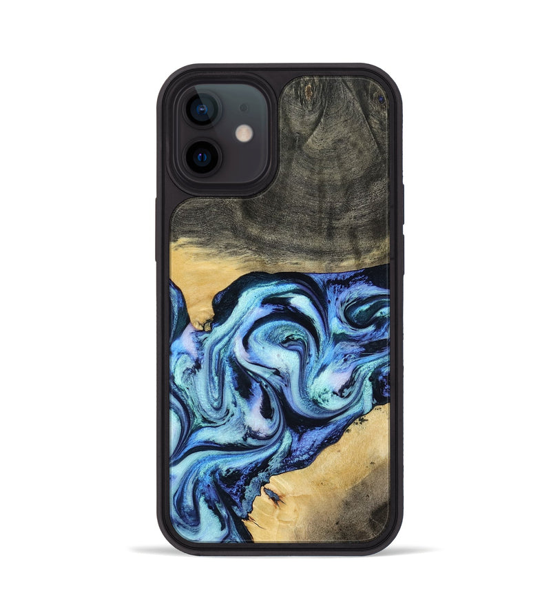 iPhone 12 Wood Phone Case - Shonda (Blue, 787270)