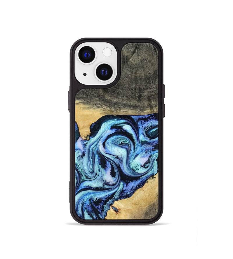 iPhone 13 mini Wood Phone Case - Shonda (Blue, 787270)