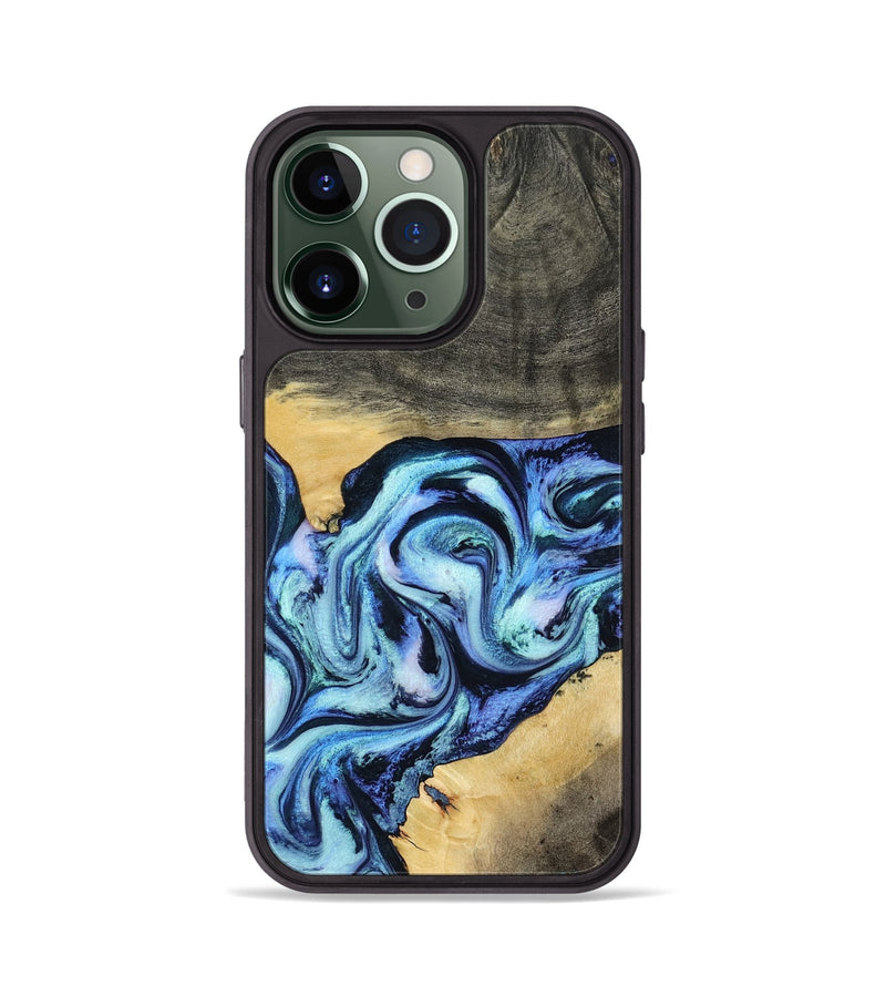 iPhone 13 Pro Wood Phone Case - Shonda (Blue, 787270)