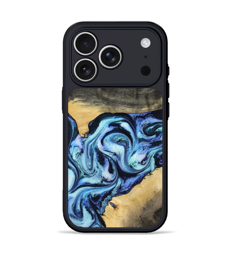iPhone 17 Pro Wood Phone Case - Shonda (Blue, 787270)