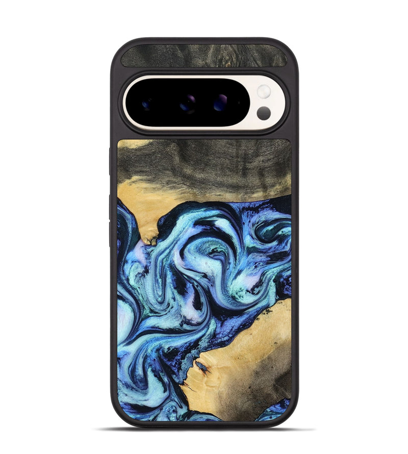 Pixel 9 Wood Phone Case - Shonda (Blue, 787270)