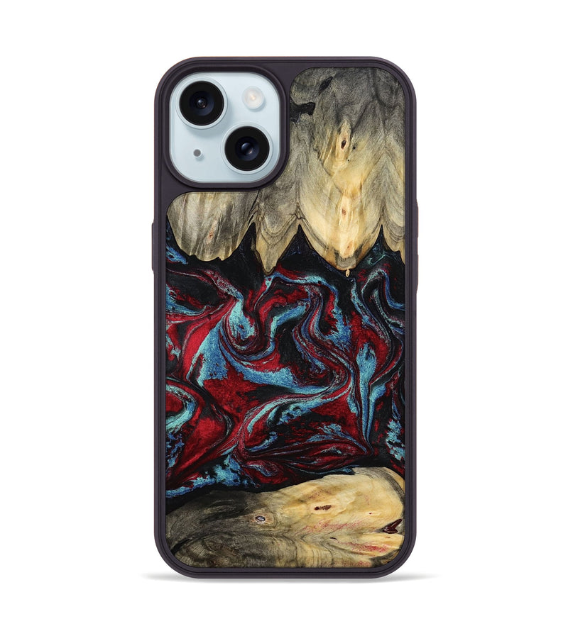 iPhone 15 Wood Phone Case - Allyson (Red, 787435)