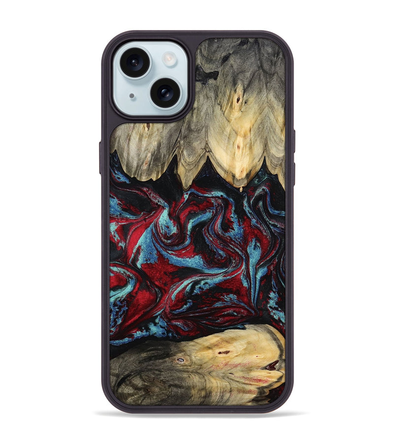 iPhone 15 Plus Wood Phone Case - Allyson (Red, 787435)