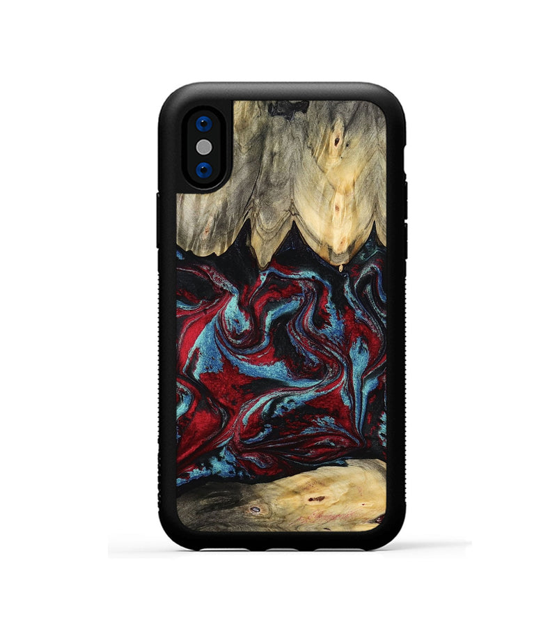 iPhone Xs Wood Phone Case - Allyson (Red, 787435)