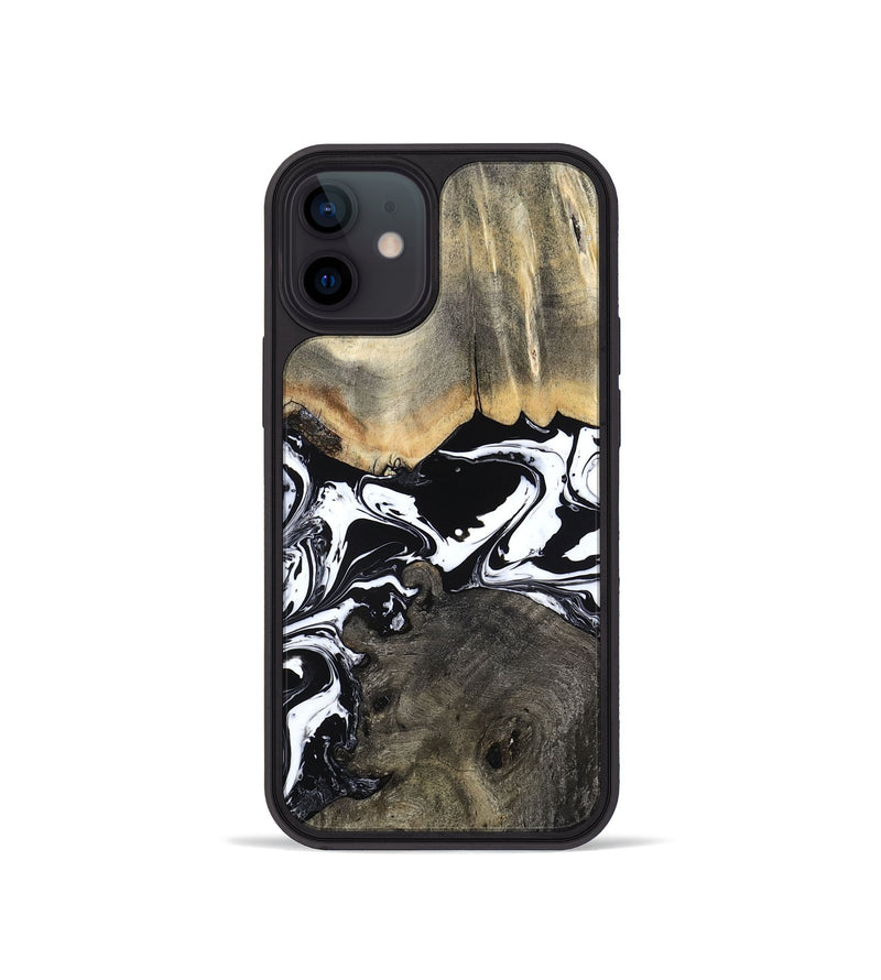 iPhone 12 mini Wood Phone Case - Ishaan (Black & White, 787446)