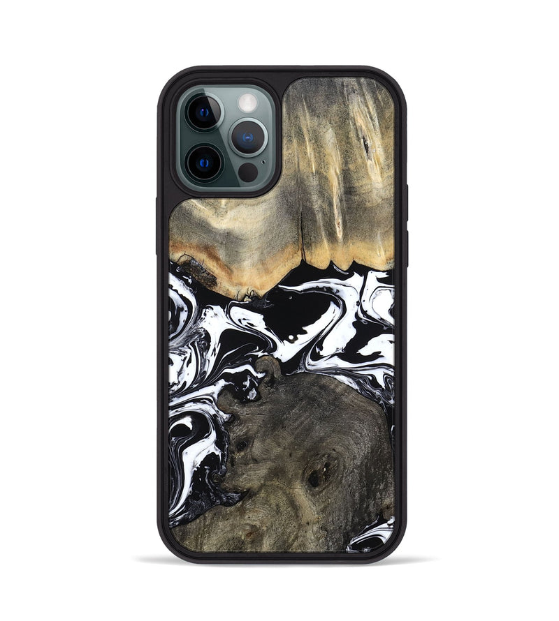 iPhone 12 Pro Wood Phone Case - Ishaan (Black & White, 787446)