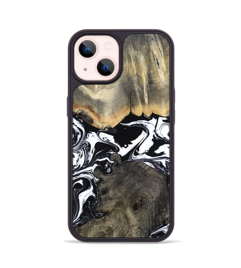 iPhone 14 Wood Phone Case - Ishaan (Black & White, 787446)