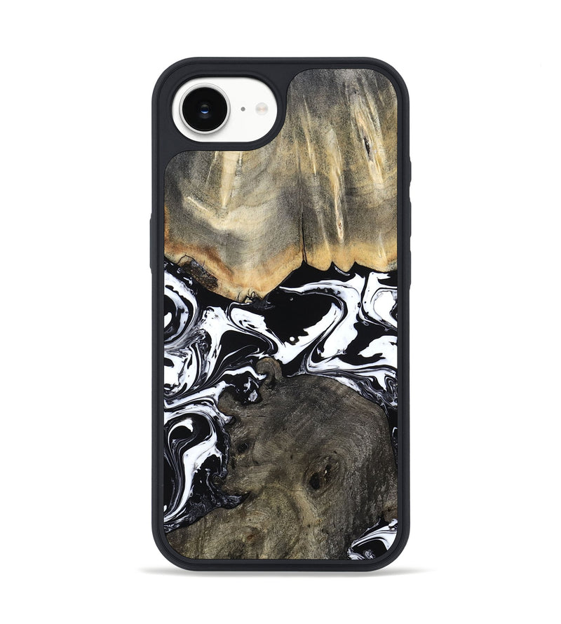 iPhone 16e Wood Phone Case - Ishaan (Black & White, 787446)