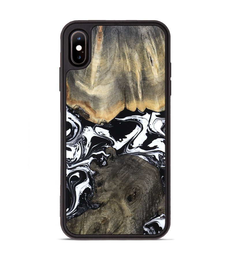 iPhone Xs Max Wood Phone Case - Ishaan (Black & White, 787446)