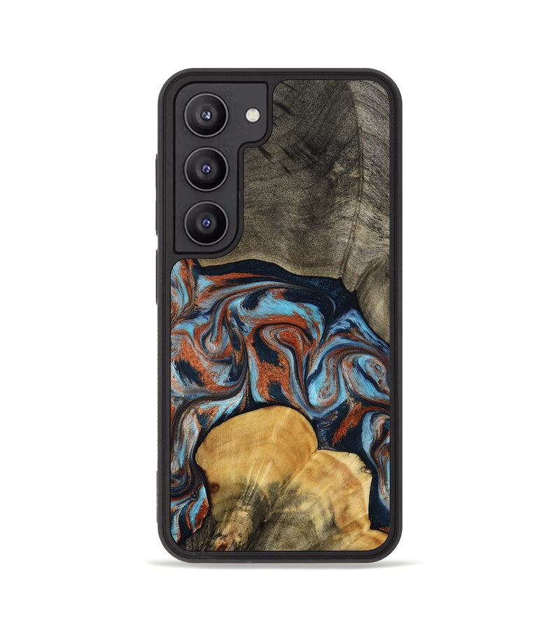 Galaxy S23 Wood Phone Case - Mertie (Teal & Gold, 787461)