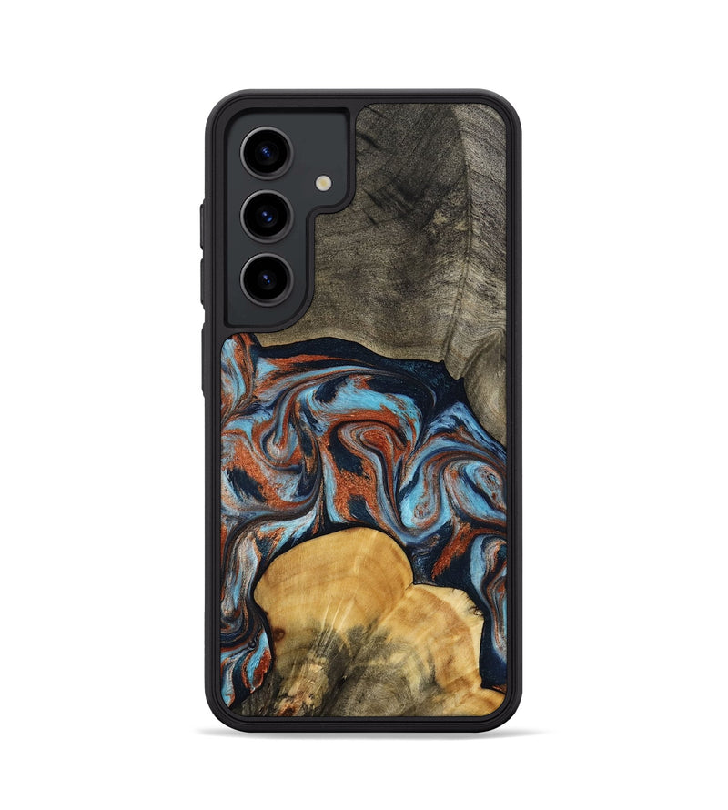Galaxy S24 Wood Phone Case - Mertie (Teal & Gold, 787461)