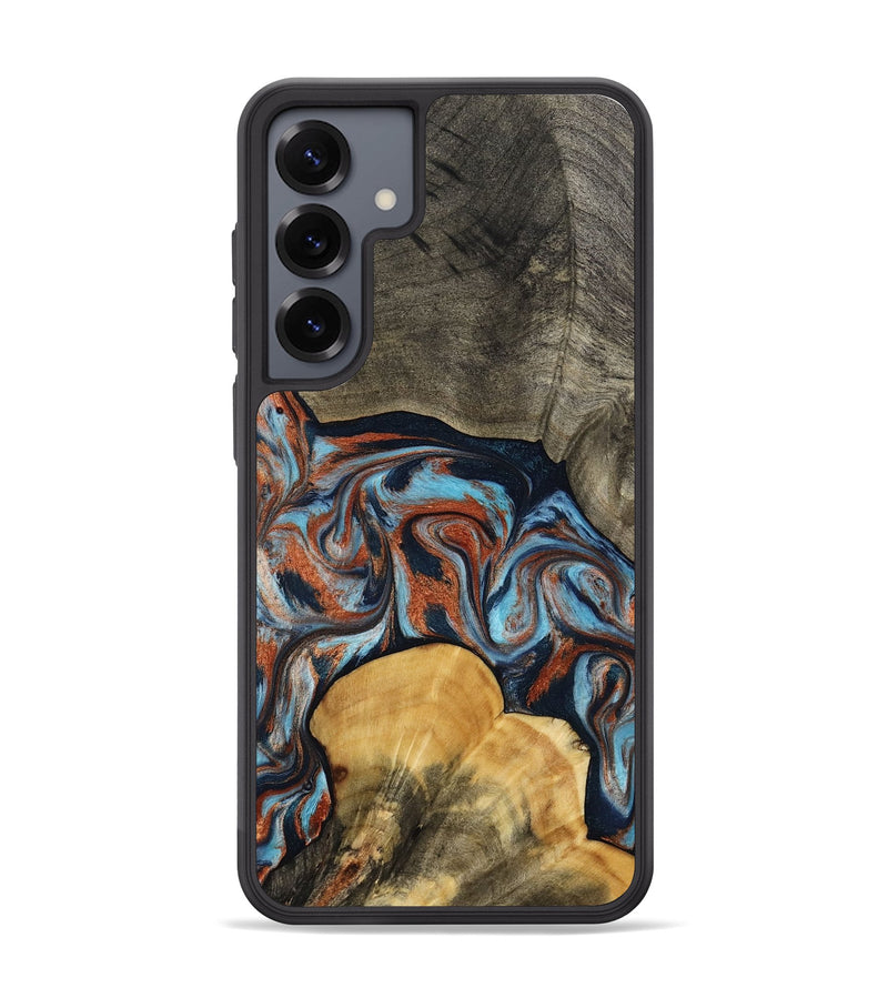 Galaxy S25 Plus Wood Phone Case - Mertie (Teal & Gold, 787461)