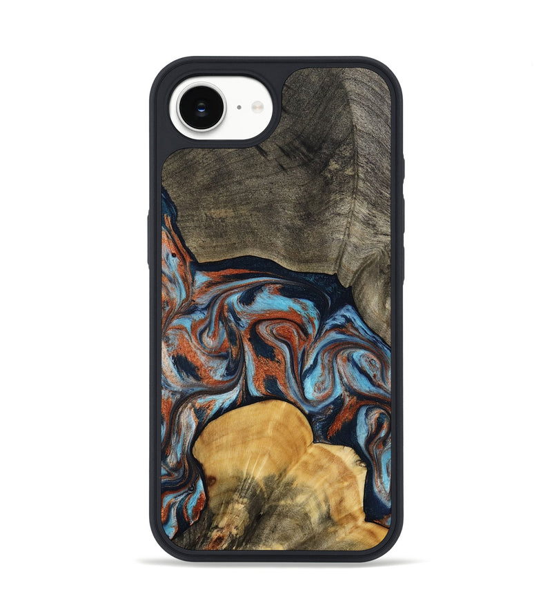 iPhone 16e Wood Phone Case - Mertie (Teal & Gold, 787461)