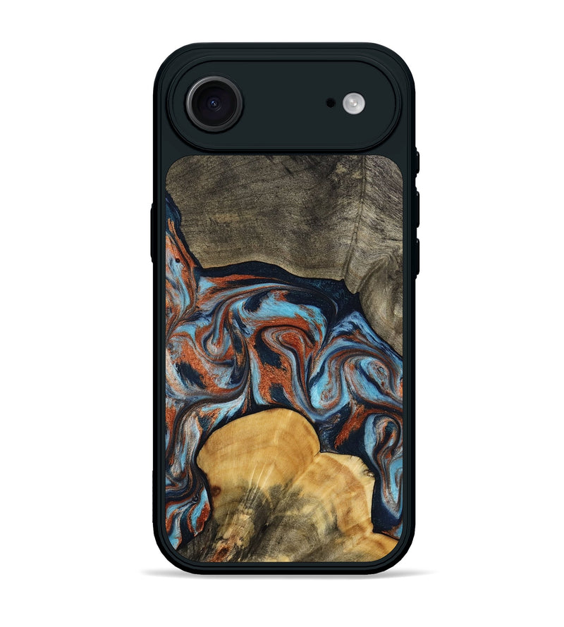 iPhone 17 Air Wood Phone Case - Mertie (Teal & Gold, 787461)