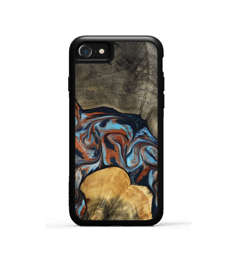 iPhone SE Wood Phone Case - Mertie (Teal & Gold, 787461)