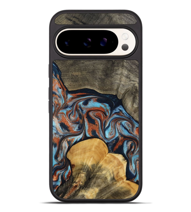 Pixel 9 Pro XL Wood Phone Case - Mertie (Teal & Gold, 787461)
