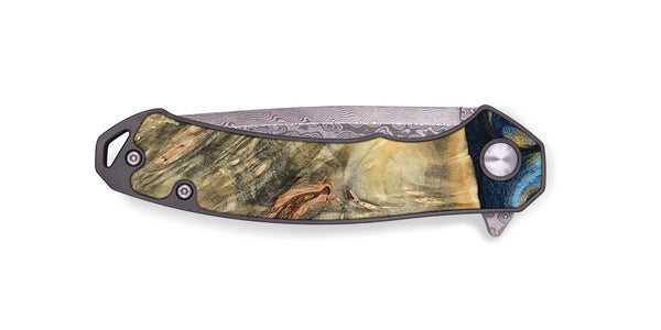 EDC Wood Pocket Knife - Mira (Teal & Gold, 787465)
