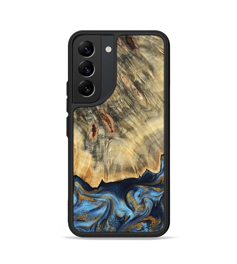 Galaxy S22 Wood Phone Case - Mira (Teal & Gold, 787465)