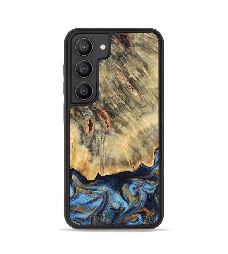 Galaxy S23 Wood Phone Case - Mira (Teal & Gold, 787465)
