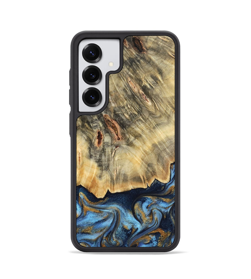 Galaxy S25 Wood Phone Case - Mira (Teal & Gold, 787465)