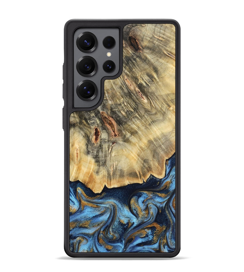 Galaxy S25 Ultra Wood Phone Case - Mira (Teal & Gold, 787465)
