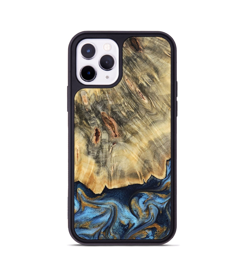 iPhone 11 Pro Wood Phone Case - Mira (Teal & Gold, 787465)