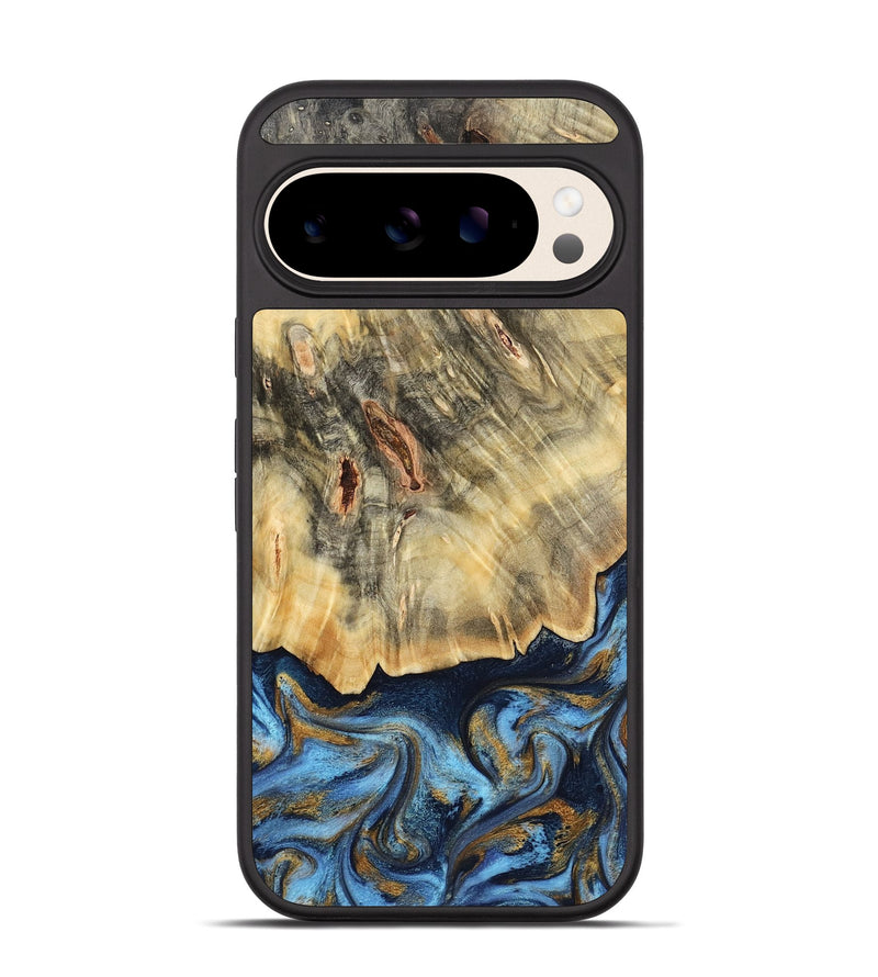 Pixel 10 Wood Phone Case - Mira (Teal & Gold, 787465)