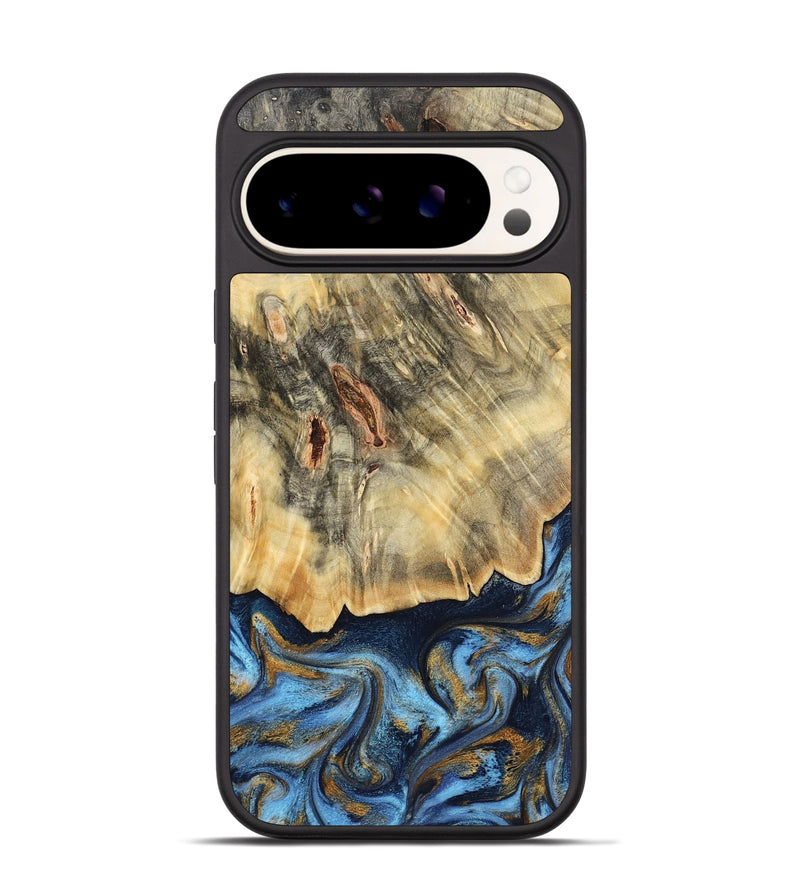 Pixel 9 Pro Wood Phone Case - Mira (Teal & Gold, 787465)