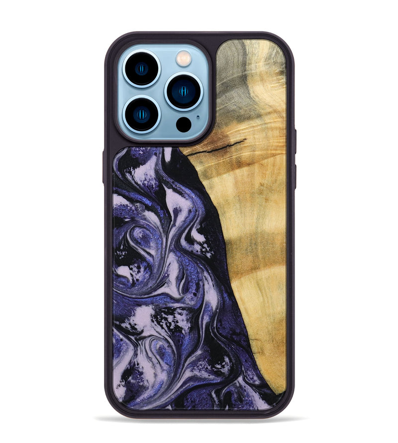 iPhone 14 Pro Max Wood Phone Case - Alisha (Purple, 787480)