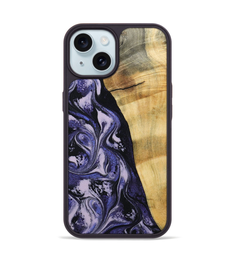 iPhone 15 Wood Phone Case - Alisha (Purple, 787480)