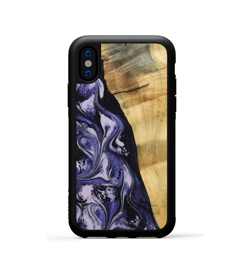 iPhone Xs Wood Phone Case - Alisha (Purple, 787480)