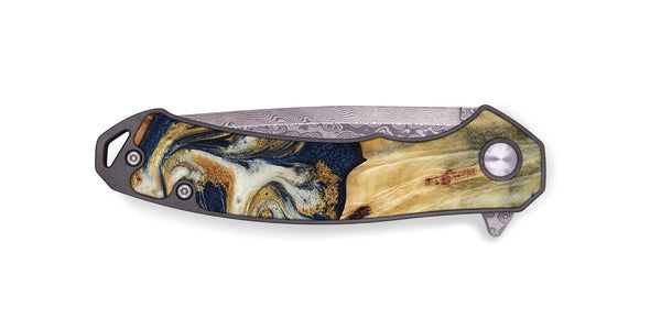 EDC Wood Pocket Knife - Judi (Teal & Gold, 787488)