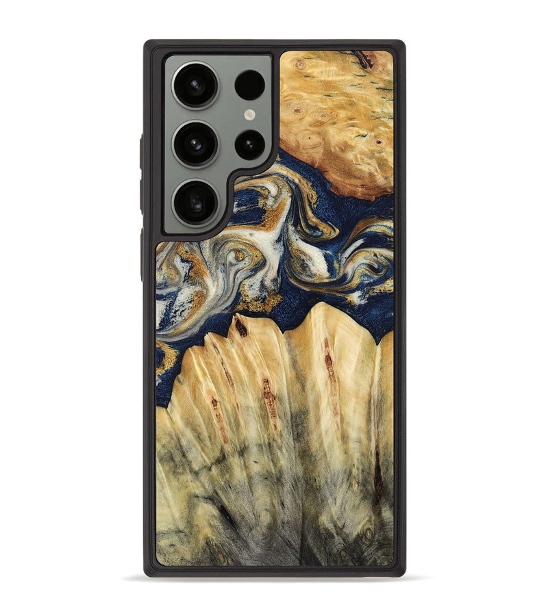 Galaxy S23 Ultra Wood Phone Case - Judi (Teal & Gold, 787488)