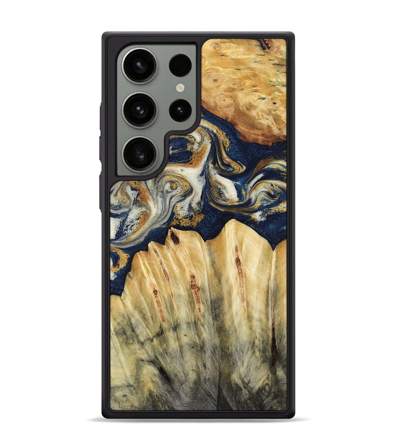 Galaxy S24 Ultra Wood Phone Case - Judi (Teal & Gold, 787488)