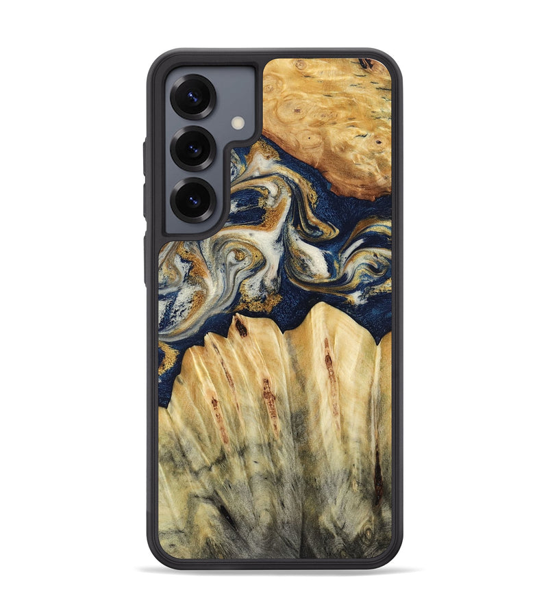 Galaxy S25 Plus Wood Phone Case - Judi (Teal & Gold, 787488)