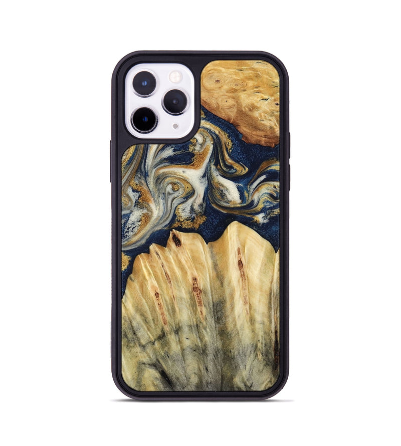 iPhone 11 Pro Wood Phone Case - Judi (Teal & Gold, 787488)