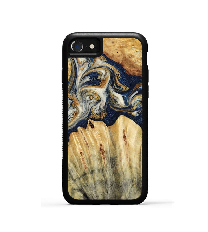 iPhone SE Wood Phone Case - Judi (Teal & Gold, 787488)