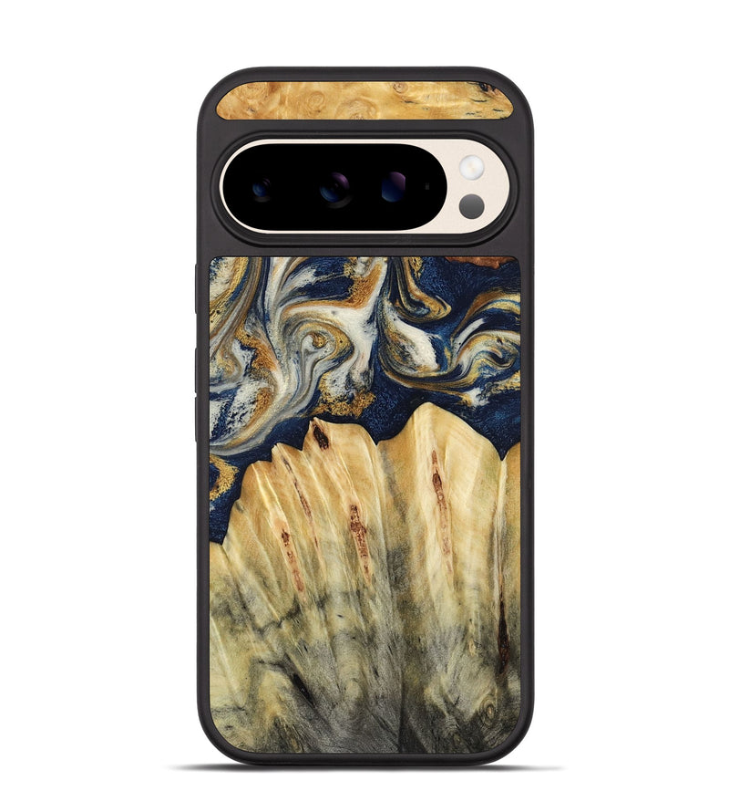 Pixel 10 Wood Phone Case - Judi (Teal & Gold, 787488)