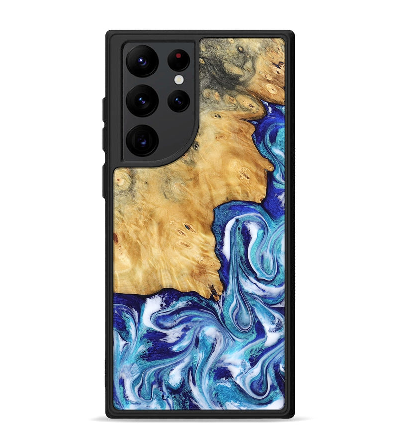Galaxy S22 Ultra Wood Phone Case - Christi (Blue, 787634)