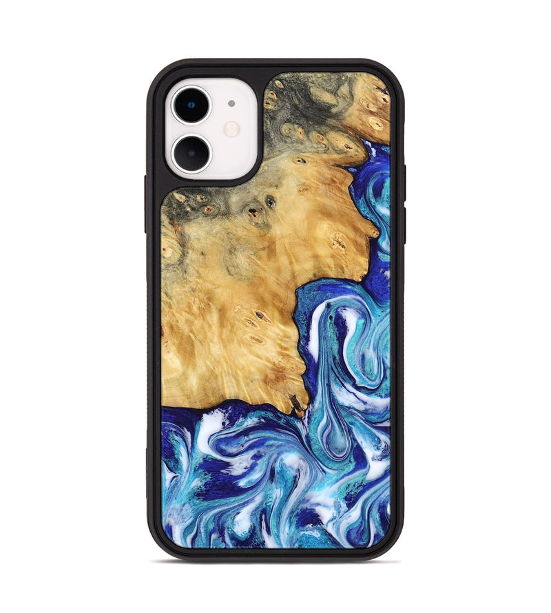 iPhone 11 Wood Phone Case - Christi (Blue, 787634)