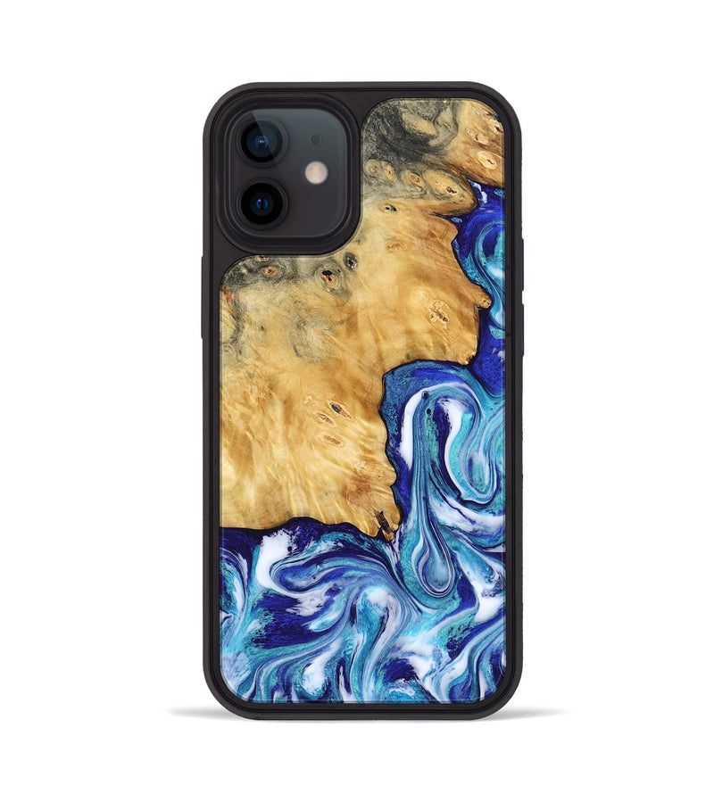 iPhone 12 Wood Phone Case - Christi (Blue, 787634)
