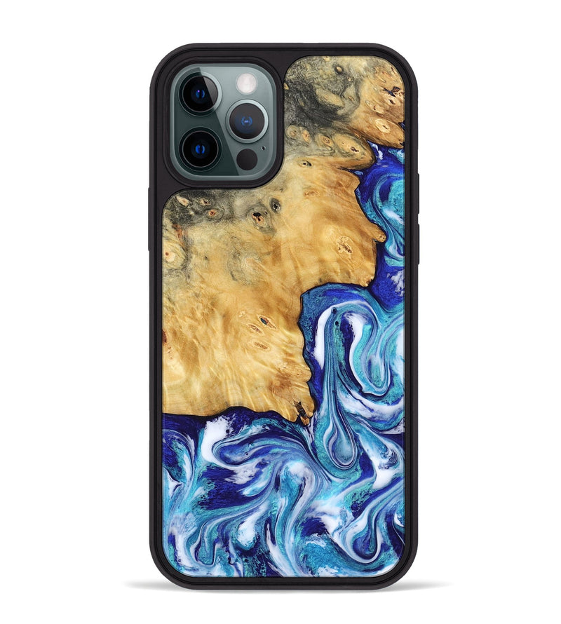 iPhone 12 Pro Max Wood Phone Case - Christi (Blue, 787634)