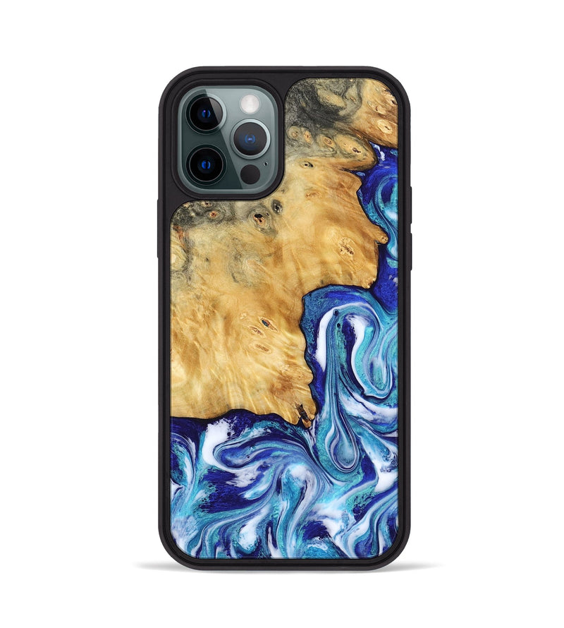iPhone 12 Pro Wood Phone Case - Christi (Blue, 787634)