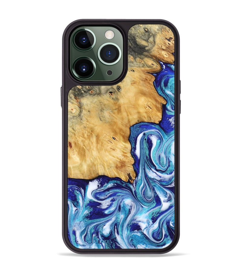 iPhone 13 Pro Max Wood Phone Case - Christi (Blue, 787634)