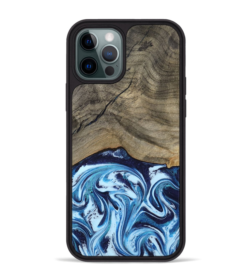 iPhone 12 Pro Max Wood Phone Case - Kole (Blue, 787803)