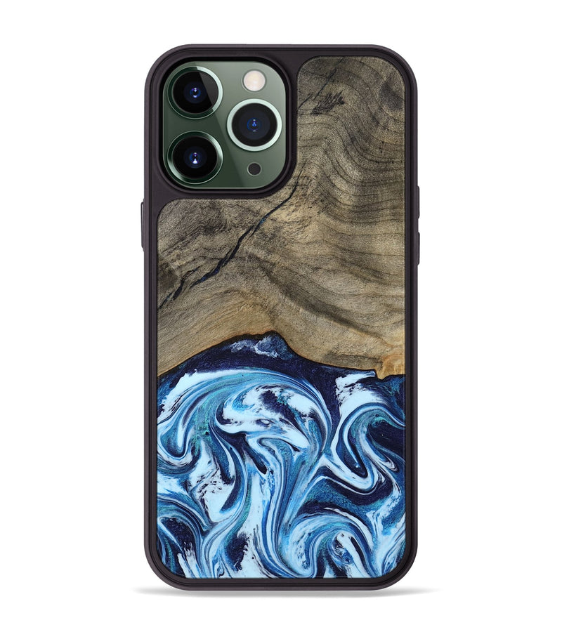 iPhone 13 Pro Max Wood Phone Case - Kole (Blue, 787803)