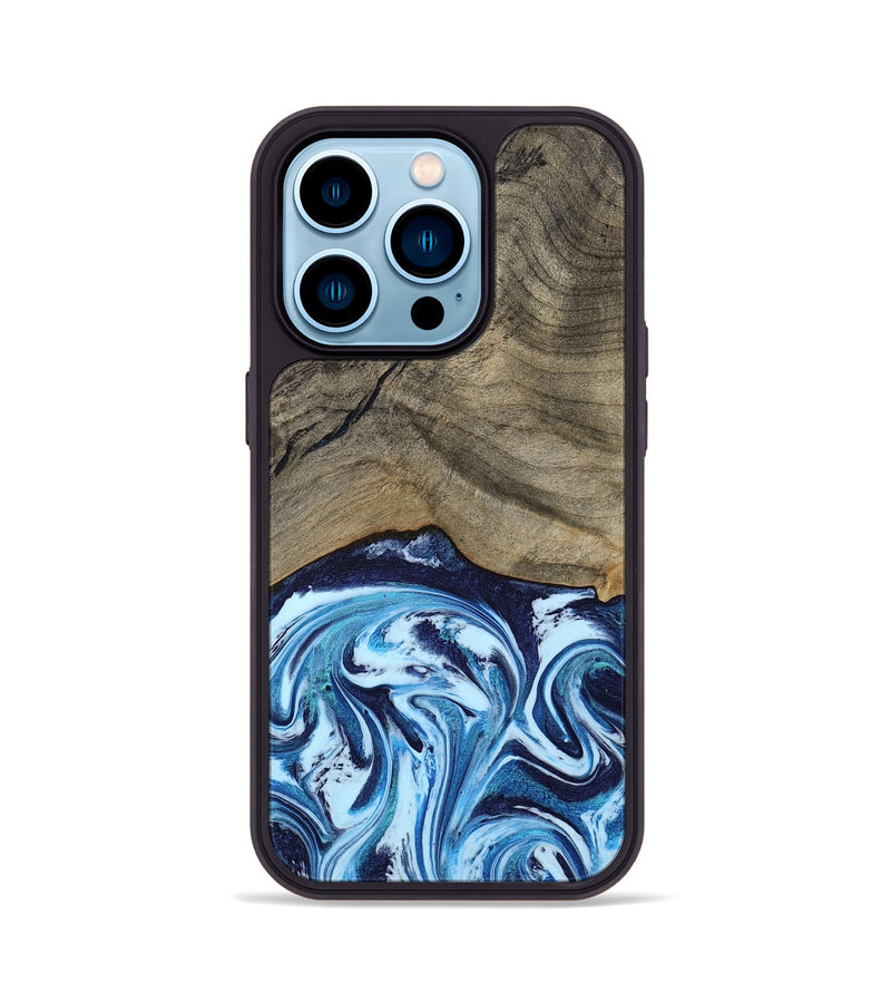 iPhone 14 Pro Wood Phone Case - Kole (Blue, 787803)