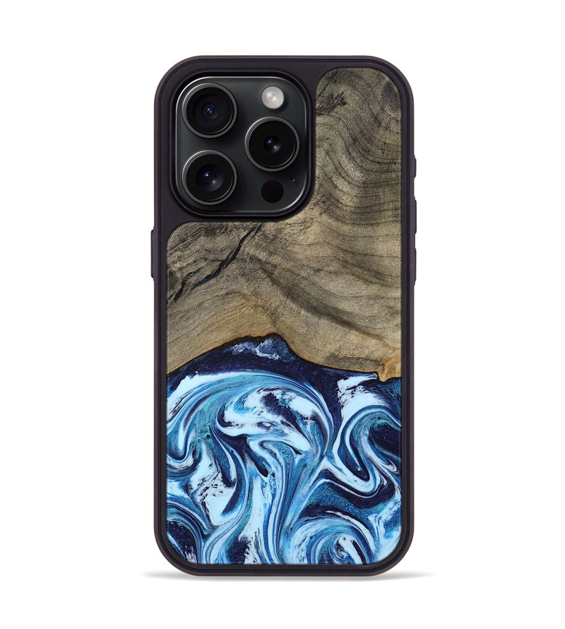 iPhone 15 Pro Wood Phone Case - Kole (Blue, 787803)