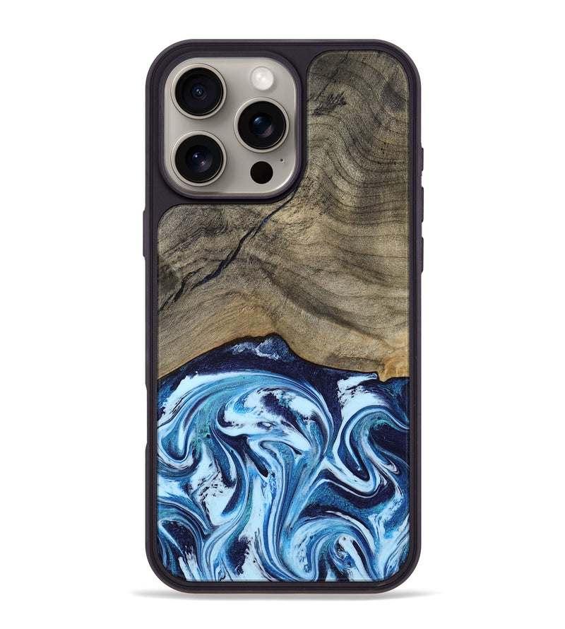 iPhone 16 Pro Max Wood Phone Case - Kole (Blue, 787803)